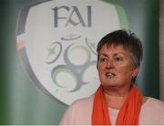9 February 2019; Chairperson of the Women's Football Committee Niamh O'Donoghue speaks during an FAI Women's Football Conference at the Clayton Hotel Dublin Airport in Dublin. Photo by Harry Murphy/Sportsfile