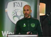 9 February 2019; Republic of Ireland head of fitness Dan Horan speaks during an FAI Women's Football Conference at the Clayton Hotel Dublin Airport in Dublin. Photo by Harry Murphy/Sportsfile