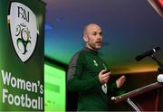 9 February 2019; Republic of Ireland head of fitness Dan Horan speaks during an FAI Women's Football Conference at the Clayton Hotel Dublin Airport in Dublin. Photo by Harry Murphy/Sportsfile