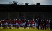 9 February 2019; St Thomas' players stand for the national anthem prior to the AIB GAA Hurling All-Ireland Senior Championship Semi-Final match between St Thomas' and Ruairí Óg at Parnell Park in Dublin. Photo by David Fitzgerald/Sportsfile