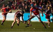 9 February 2019; Seán Delargy of Ruairí Óg in action against Conor Cooney of St Thomas' during the AIB GAA Hurling All-Ireland Senior Championship Semi-Final match between St Thomas' and Ruairí Óg at Parnell Park in Dublin. Photo by David Fitzgerald/Sportsfile