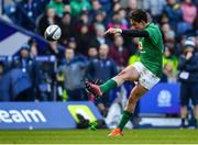 9 February 2019; Joey Carbery of Ireland kicks a conversion during the Guinness Six Nations Rugby Championship match between Scotland and Ireland at the BT Murrayfield Stadium in Edinburgh, Scotland. Photo by Ramsey Cardy/Sportsfile