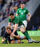 9 February 2019; Jonny Gray of Scotland is tackled by James Ryan of Ireland during the Guinness Six Nations Rugby Championship match between Scotland and Ireland at the BT Murrayfield Stadium in Edinburgh, Scotland. Photo by Ramsey Cardy/Sportsfile