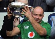 9 February 2019; Ireland captain Rory Best with the Centenary Quaich after the Guinness Six Nations Rugby Championship match between Scotland and Ireland at the BT Murrayfield Stadium in Edinburgh, Scotland. Photo by Brendan Moran/Sportsfile