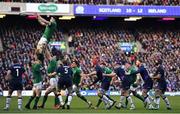 9 February 2019; James Ryan of Ireland wins a lineout during the Guinness Six Nations Rugby Championship match between Scotland and Ireland at the BT Murrayfield Stadium in Edinburgh, Scotland. Photo by Brendan Moran/Sportsfile