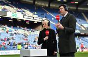9 February 2019; Former Ireland international Shane Horgan giving pre-match analysis with presenter Sinead Kissane prior to the Guinness Six Nations Rugby Championship match between Scotland and Ireland at the BT Murrayfield Stadium in Edinburgh, Scotland. Photo by Brendan Moran/Sportsfile