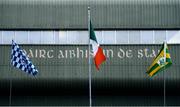 9 February 2019; A Dublin, Ireland, and Kerry flag outside Austin Stack park prior to the Allianz Football League Division 1 Round 3 match between Kerry and Dublin at Austin Stack Park in Tralee, Co. Kerry. Photo by Diarmuid Greene/Sportsfile