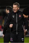 9 February 2019; Dundalk head coach Vinny Perth celebrates his side's first goal during 2019 President's Cup Final between Cork City and Dundalk at Turners Cross in Cork. Photo by Stephen McCarthy/Sportsfile
