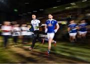 9 February 2019; Raymond Galligan, left, and Niall Murray of Cavan make their way to the field prior to the Allianz Football League Division 1 Round 3 match between Mayo and Cavan at Elverys MacHale Park in Castlebar, Mayo. Photo by Seb Daly/Sportsfile