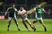 9 February 2019; Ben McCormack of Kildare in action against Lee Cullen, left, and Jonny Cassidy of Fermanagh during the Allianz Football League Division 2 Round 3 match between Fermanagh and Kildare at Brewster Park in Enniskillen, Fermanagh. Photo by Oliver McVeigh/Sportsfile