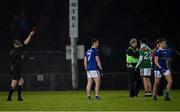 9 February 2019; Referee Anthony Nolan shows a red card to Stephen Murray of Cavan, right, during the Allianz Football League Division 1 Round 3 match between Mayo and Cavan at Elverys MacHale Park in Castlebar, Mayo. Photo by Seb Daly/Sportsfile