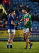 9 February 2019; Conor Moynagh of Cavan and Aidan O’Shea of Mayo shake hands following the Allianz Football League Division 1 Round 3 match between Mayo and Cavan at Elverys MacHale Park in Castlebar, Mayo. Photo by Seb Daly/Sportsfile