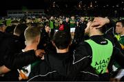 9 February 2019; Kerry manager Peter Keane speaks to his players after the Allianz Football League Division 1 Round 3 match between Kerry and Dublin at Austin Stack Park in Tralee, Co. Kerry. Photo by Diarmuid Greene/Sportsfile