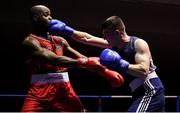 9 February 2019; Danny O'Brien, right, in action against Kenneth Okungbowa in their 91kg bout during the 2019 National Elite Men’s & Women’s Elite Boxing Championships at the National Stadium in Dublin. Photo by David Fitzgerald/Sportsfile