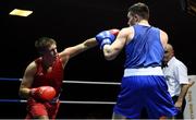 9 February 2019; Tony McGlynn, left, in action against Emmett Brennan in their 75kg bout during the 2019 National Elite Men’s & Women’s Elite Boxing Championships at the National Stadium in Dublin. Photo by David Fitzgerald/Sportsfile