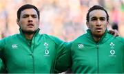 9 February 2019; Quinn Roux, left, and Ultan Dillane of Ireland prior to the Guinness Six Nations Rugby Championship match between Scotland and Ireland at the BT Murrayfield Stadium in Edinburgh, Scotland. Photo by Brendan Moran/Sportsfile