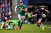 9 February 2019; Peter O’Mahony of Ireland in action against Tommy Seymour of Scotland during the Guinness Six Nations Rugby Championship match between Scotland and Ireland at the BT Murrayfield Stadium in Edinburgh, Scotland. Photo by Brendan Moran/Sportsfile
