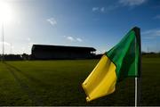10 February 2019; A general view of the sideline flag blowing in the wind ahead of the Allianz Football League Division 2 Round 3 match between Meath and Armagh at Páirc Tailteann in Navan, Meath. Photo by Eóin Noonan/Sportsfile
