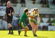 10 February 2019; Dawn Hannon of Offaly is tackled by Niamh Gallogly of Meath during the Lidl Ladies Football National League Division 3 Round 2 match between Meath and Offaly at Páirc Tailteann in Navan, Meath. Photo by Eóin Noonan/Sportsfile
