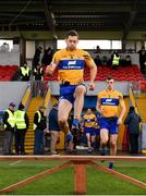 10 February 2019; Gary Brennan leads out the Clare team ahead of the Allianz Football League Division 2 Round 3 match between Clare and Cork at Cusack Park in Ennis, Clare. Photo by Sam Barnes/Sportsfile