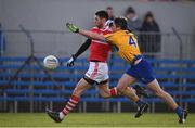 10 February 2019; Luke Connolly of Cork in action against Gordon Kelly of Clare during the Allianz Football League Division 2 Round 3 match between Clare and Cork at Cusack Park in Ennis, Clare. Photo by Sam Barnes/Sportsfile