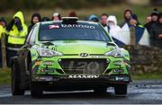 10 February 2019; Manus Kelly and Donall Barrett in their Hyundai i20 R5 during Stage 6 Colemanstown of the Galway International Rally during Round 1 of the Irish Tarmac Rally Championship in Athenry, Co. Galway. Photo by Philip Fitzpatrick/Sportsfile