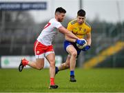 10 February 2019; Conor Daly of Roscommon in action against Padraig Hampsey of Tyrone during the Allianz Football League Division 1 Round 3 match between Roscommon and Tyrone at Dr. Hyde Park in Roscommon. Photo by Seb Daly/Sportsfile