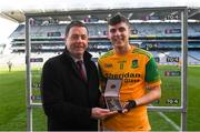 10 February 2019; Eddie Buckley, Head of AIB Bank Dublin South presents John Fitzpatrick of Dunnamaggin with the Man of the Match award for his outstanding performance in the AIB GAA All-Ireland Junior Hurling Club Championship Final match between Castleblayney and Dunnamaggin at Croke Park in Dublin on Sunday, February 10th. For exclusive content and behind the scenes action follow AIB GAA on Facebook, Twitter, Instagram, Snapchat and on www.aib.ie/gaa. Photo by Piaras Ó Mídheach/Sportsfile