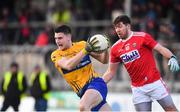 10 February 2019; Jamie Malone of Clare in action against Tómas Clancy of Cork during the Allianz Football League Division 2 Round 3 match between Clare and Cork at Cusack Park in Ennis, Clare. Photo by Sam Barnes/Sportsfile