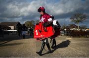 10 February 2019; Jockey Jack Kennedy following the Punchestown Festival Ticket Deal Discount Maiden Hurdle at Punchestown Racecourse in Naas, Co. Kildare. Photo by David Fitzgerald/Sportsfile