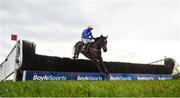 10 February 2019; Riders On the Storm, with Bryan Cooper, up, jump the last on their way to winning the Richard Maher Memorial Rated Novice Steeplechase at Punchestown Racecourse in Naas, Co. Kildare. Photo by David Fitzgerald/Sportsfile