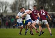 10 February 2019; Barry Kerr of Monaghan in action against Gary O'Donnell of Galway during the Allianz Football League Division 1 Round 3 match between Monaghan and Galway at Inniskeen in Monaghan. Photo by Daire Brennan/Sportsfile