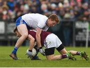 10 February 2019; Antoine Ó Laoi of Galway in action against Kieran Duffy of Monaghan during the Allianz Football League Division 1 Round 3 match between Monaghan and Galway at Inniskeen in Monaghan. Photo by Daire Brennan/Sportsfile