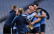 10 February 2019; Oranmore-Maree players Niall Burke and Martin Keane, right, celebrate after the AIB GAA Hurling All-Ireland Intermediate Championship Final match between Charleville and Oranmore-Maree at Croke Park in Dublin. Photo by Piaras Ó Mídheach/Sportsfile