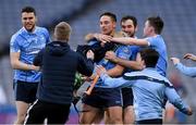 10 February 2019; Oranmore-Maree joint-captain Niall Burke, centre, celebrates after the AIB GAA Hurling All-Ireland Intermediate Championship Final match between Charleville and Oranmore-Maree at Croke Park in Dublin. Photo by Piaras Ó Mídheach/Sportsfile