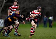 10 February 2019; Jack Kelly of Enniscorthy is tackled by Michael Hislop of Skerries during the Bank of Ireland Provincial Towns Cup Round 2 match between Skerries RFC and Enniscorthy RFC at Skerries RFC in Skerries, Dublin. Photo by Brendan Moran/Sportsfile