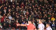 9 February 2019; Cork City supporters applaud in recognition of the passing of Pat Shine during the 2019 President's Cup Final between Cork City and Dundalk at Turners Cross in Cork. Photo by Stephen McCarthy/Sportsfile