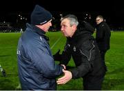 9 February 2019; Dublin manager Jim Gavin and Kerry manager Peter Keane exchange a handshake after the Allianz Football League Division 1 Round 3 match between Kerry and Dublin at Austin Stack Park in Tralee, Co. Kerry. Photo by Diarmuid Greene/Sportsfile