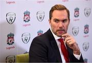 11 February 2019; Former Republic of Ireland and Liverpool player Jason McAteer speaking to media at the launch of the Liverpool Legends v Republic of Ireland XI game at Aviva Stadium. The game, which will be played in Aviva Stadium on Friday, April 12, will act as a fundraising drive for supporter Sean Cox, who continues to recovery following bad injuries sustained ahead of a Liverpool game. Photo by Stephen McCarthy/Sportsfile