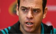 11 February 2019; Head coach Johann van Graan during a Munster Rugby Press Conference at University of Limerick in Limerick. Photo by Piaras Ó Mídheach/Sportsfile