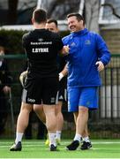 11 February 2019; Scrum coach John Fogarty, right, and Ed Byrne during Leinster Rugby squad training at The High School in Rathgar, Dublin. Photo by Ramsey Cardy/Sportsfile