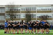 11 February 2019; The Leinster team huddle during squad training at The High School in Rathgar, Dublin. Photo by Ramsey Cardy/Sportsfile