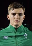 8 February 2019; Jake Flannery of Ireland prior to the U20 Six Nations Rugby Championship match between Scotland and Ireland at Netherdale in Galashiels, Scotland. Photo by Brendan Moran/Sportsfile