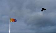 10 February 2019; A flag flies outside Skerries RFC prior to the Bank of Ireland Provincial Towns Cup Round 2 match between Skerries RFC and Enniscorthy RFC at Skerries RFC in Skerries, Dublin. Photo by Brendan Moran/Sportsfile