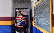 10 February 2019; Timmy Morrissey of Ennicorthy makes his way out prior to the Bank of Ireland Provincial Towns Cup Round 2 match between Skerries RFC and Enniscorthy RFC at Skerries RFC in Skerries, Dublin. Photo by Brendan Moran/Sportsfile