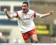 28 September 2003; Tyrone's Ryan McMenamin celebrates at the final whistle after victory over Armagh. Bank of Ireland All-Ireland Senior Football Championship Final, Armagh v Tyrone, Croke Park, Dublin. Picture credit; Matt Browne / SPORTSFILE *EDI*