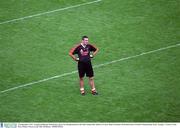 28 September 2003; Armagh goalkeeper Paul Hearty shows his dissapointment at the final whistle after defeat to Tyrone. Bank of Ireland All-Ireland Senior Football Championship Final, Armagh v Tyrone, Croke Park, Dublin. Picture credit; Ray McManus / SPORTSFILE