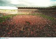 28 September 2003; Tyrone fans celebrate on the pitch after victory over Armagh. Bank of Ireland All-Ireland Senior Football Championship Final, Armagh v Tyrone, Croke Park, Dublin. Picture credit; Ray McManus / SPORTSFILE