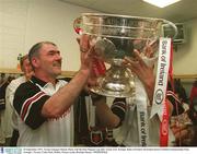 28 September 2003; Tyrone manager Mickey Harte with the Sam Maguire cup after victory over Armagh. Bank of Ireland All-Ireland Senior Football Championship Final, Armagh v Tyrone, Croke Park, Dublin. Picture credit; Brendan Moran / SPORTSFILE