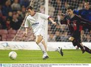 29 September 2003; Ollie Cahill, Shelbourne, in action against Damien Lynch, Bohemians. eircom league Premier Division, Bohemians v Shelbourne, Dalymount Park, Dublin. Picture credit; David Maher / SPORTSFILE *EDI*